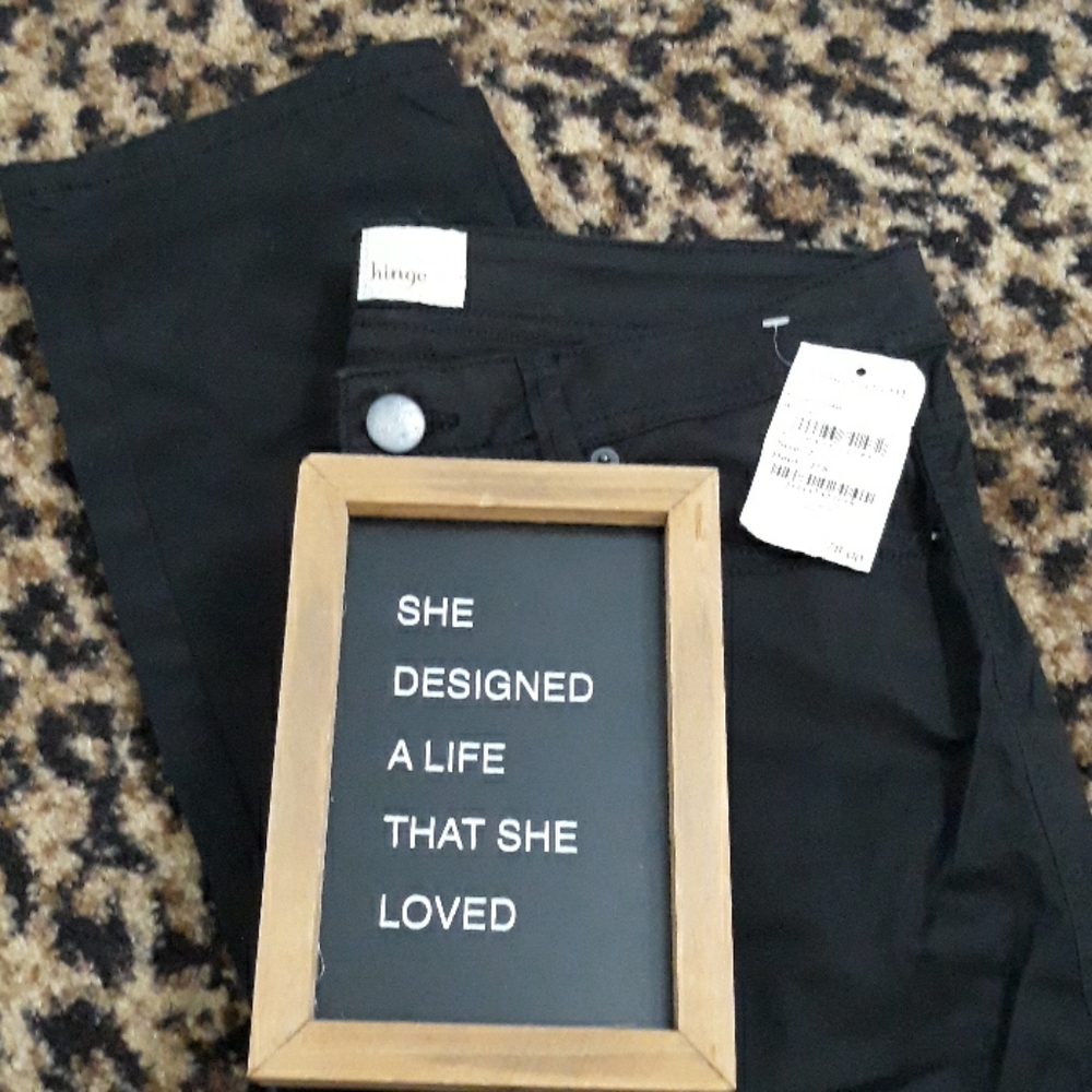 Hinge Black Stretch Denim Jean's Pants New Nordstrom Womens 2 Cotton Spandex